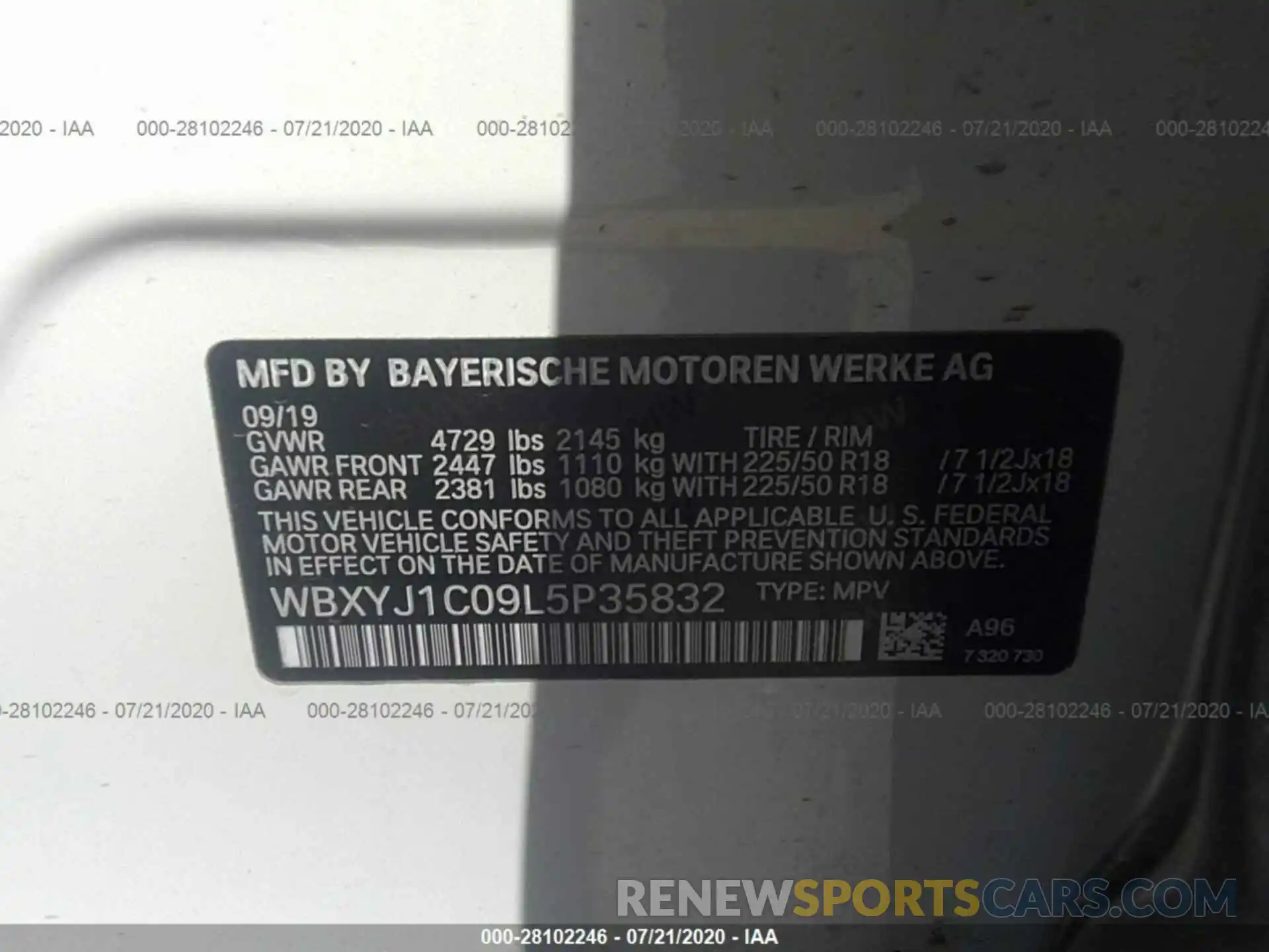 9 Фотография поврежденного автомобиля WBXYJ1C09L5P35832 BMW X2 2020