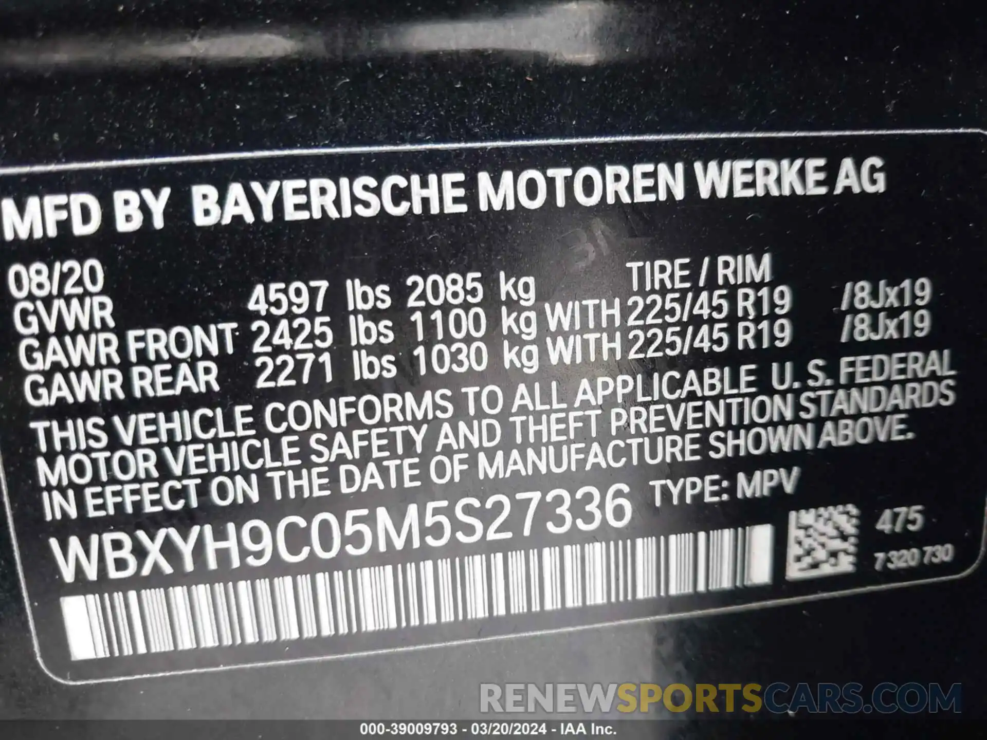 9 Photograph of a damaged car WBXYH9C05M5S27336 BMW X2 2021