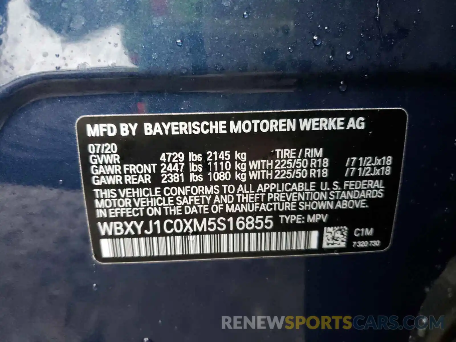 10 Photograph of a damaged car WBXYJ1C0XM5S16855 BMW X2 2021
