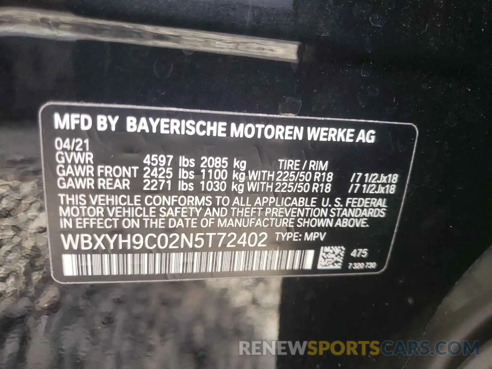 10 Фотография поврежденного автомобиля WBXYH9C02N5T72402 BMW X2 2022