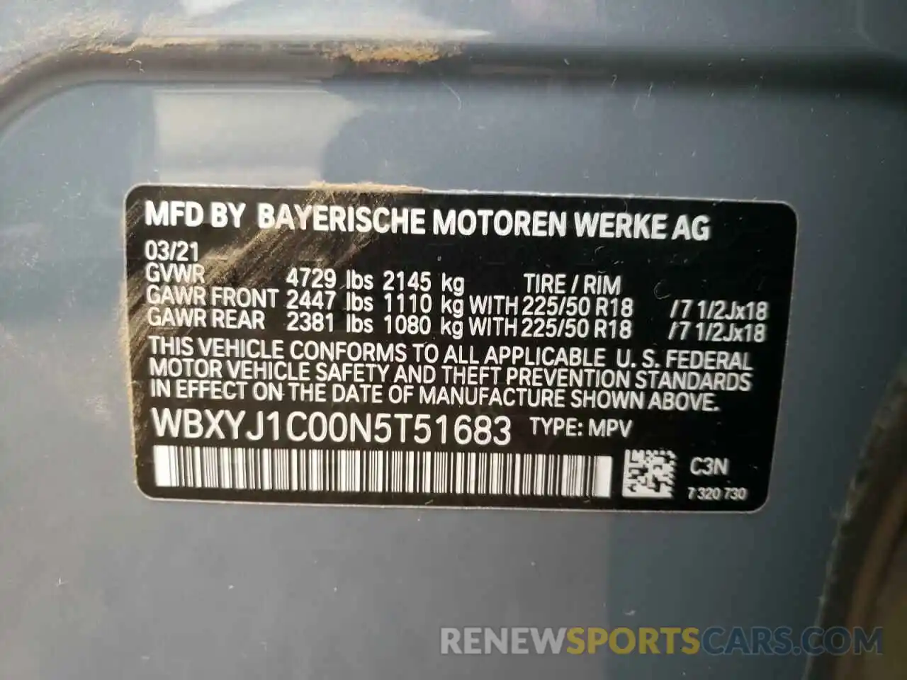 10 Фотография поврежденного автомобиля WBXYJ1C00N5T51683 BMW X2 2022