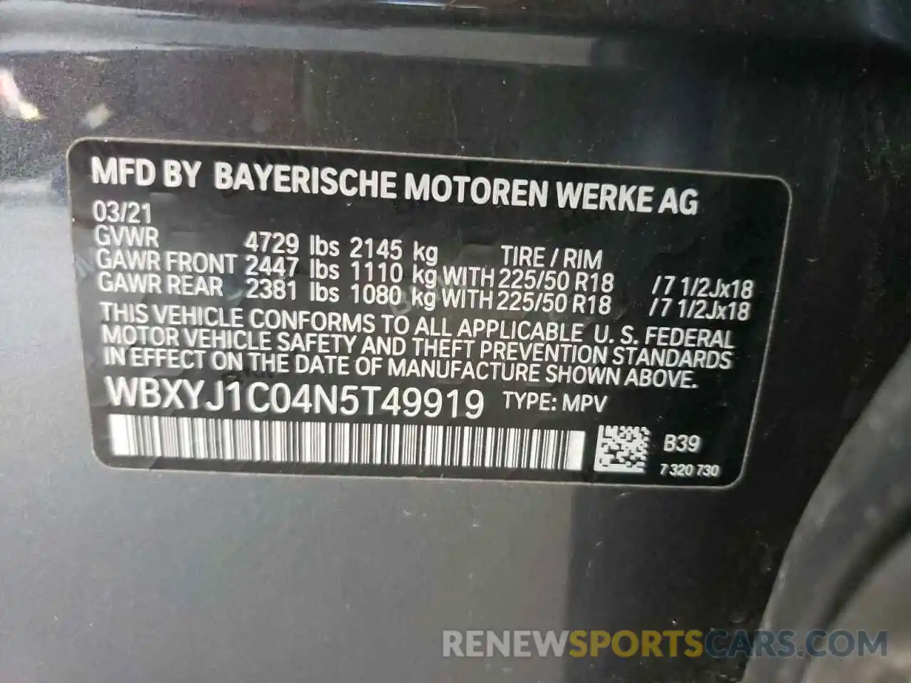 10 Фотография поврежденного автомобиля WBXYJ1C04N5T49919 BMW X2 2022