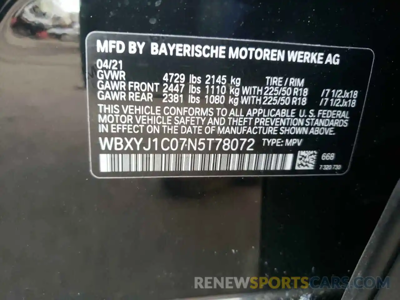 10 Фотография поврежденного автомобиля WBXYJ1C07N5T78072 BMW X2 2022