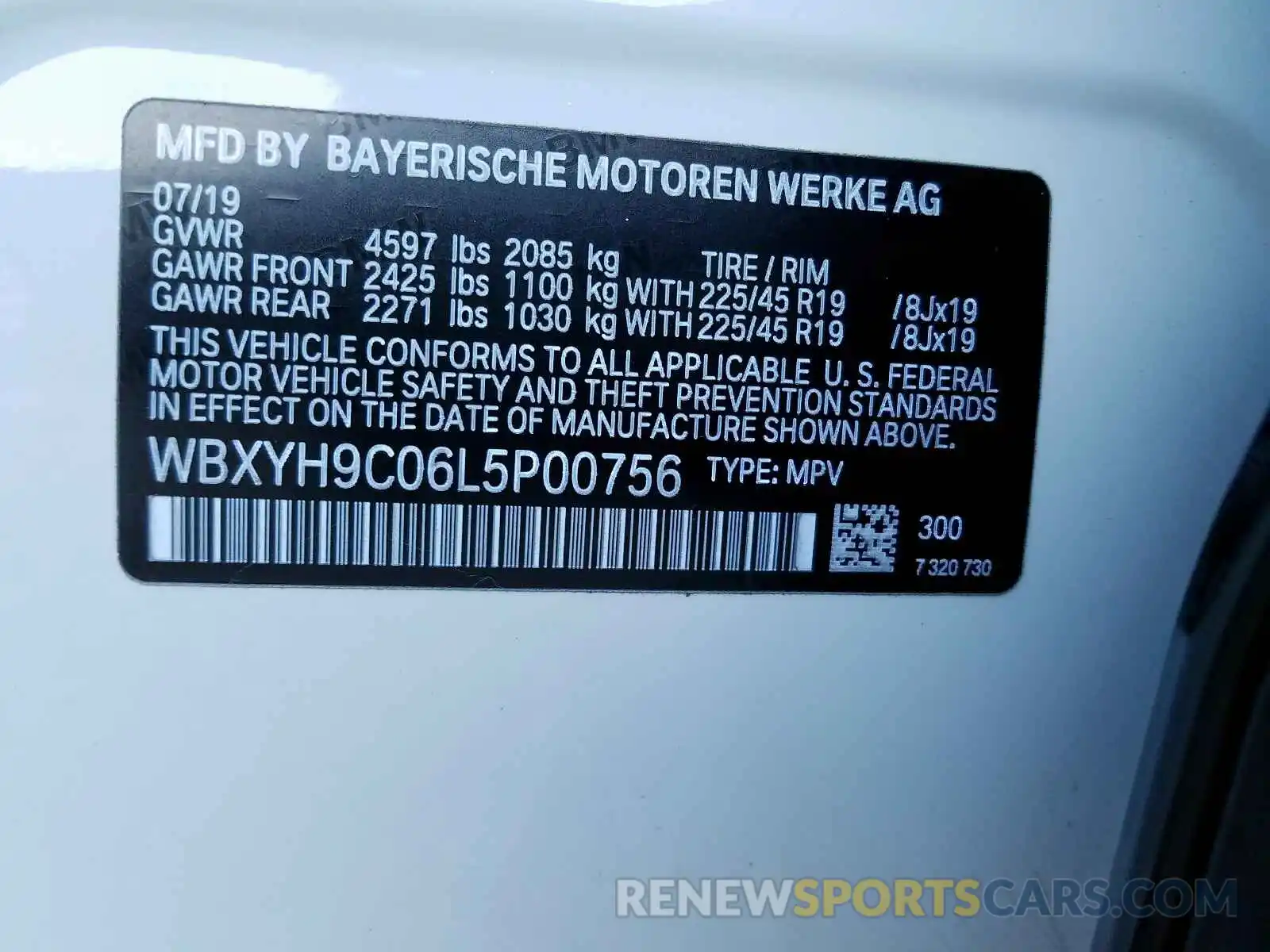 10 Фотография поврежденного автомобиля WBXYH9C06L5P00756 BMW X2 SDRIVE2 2020