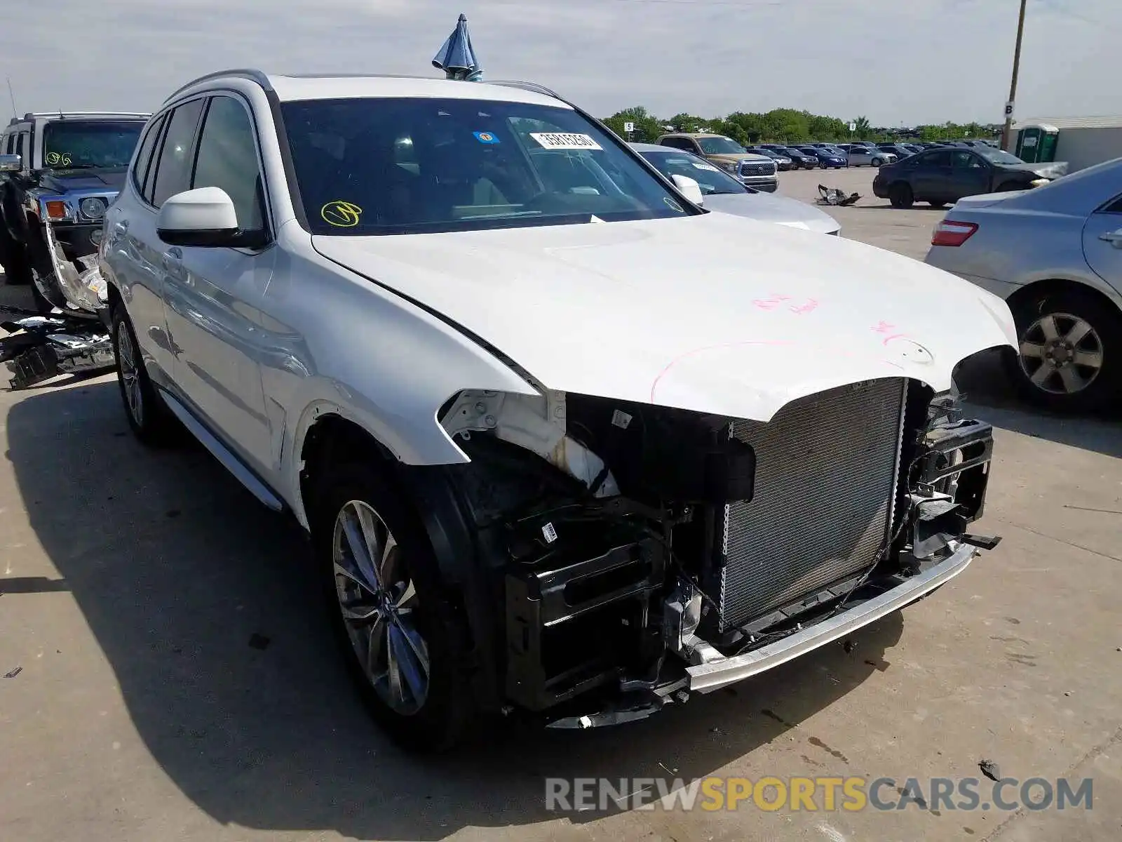 1 Photograph of a damaged car 5UXTR7C50KLF36792 BMW X3 2019