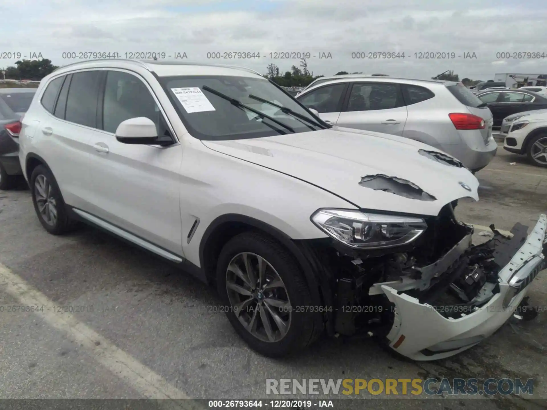 1 Photograph of a damaged car 5UXTR7C50KLR52791 BMW X3 2019