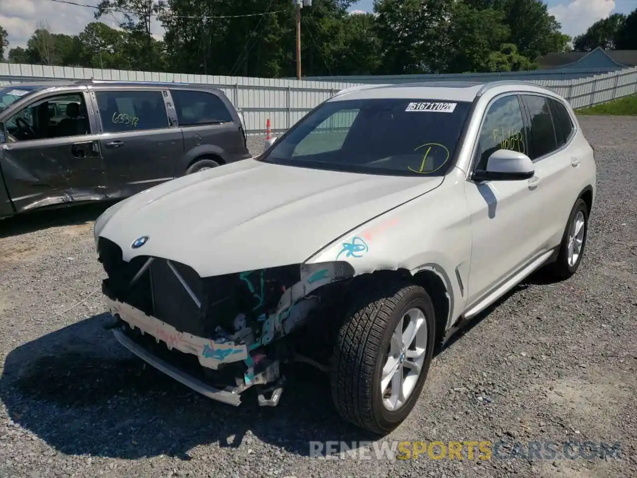 2 Photograph of a damaged car 5UXTR7C52KLF28029 BMW X3 2019