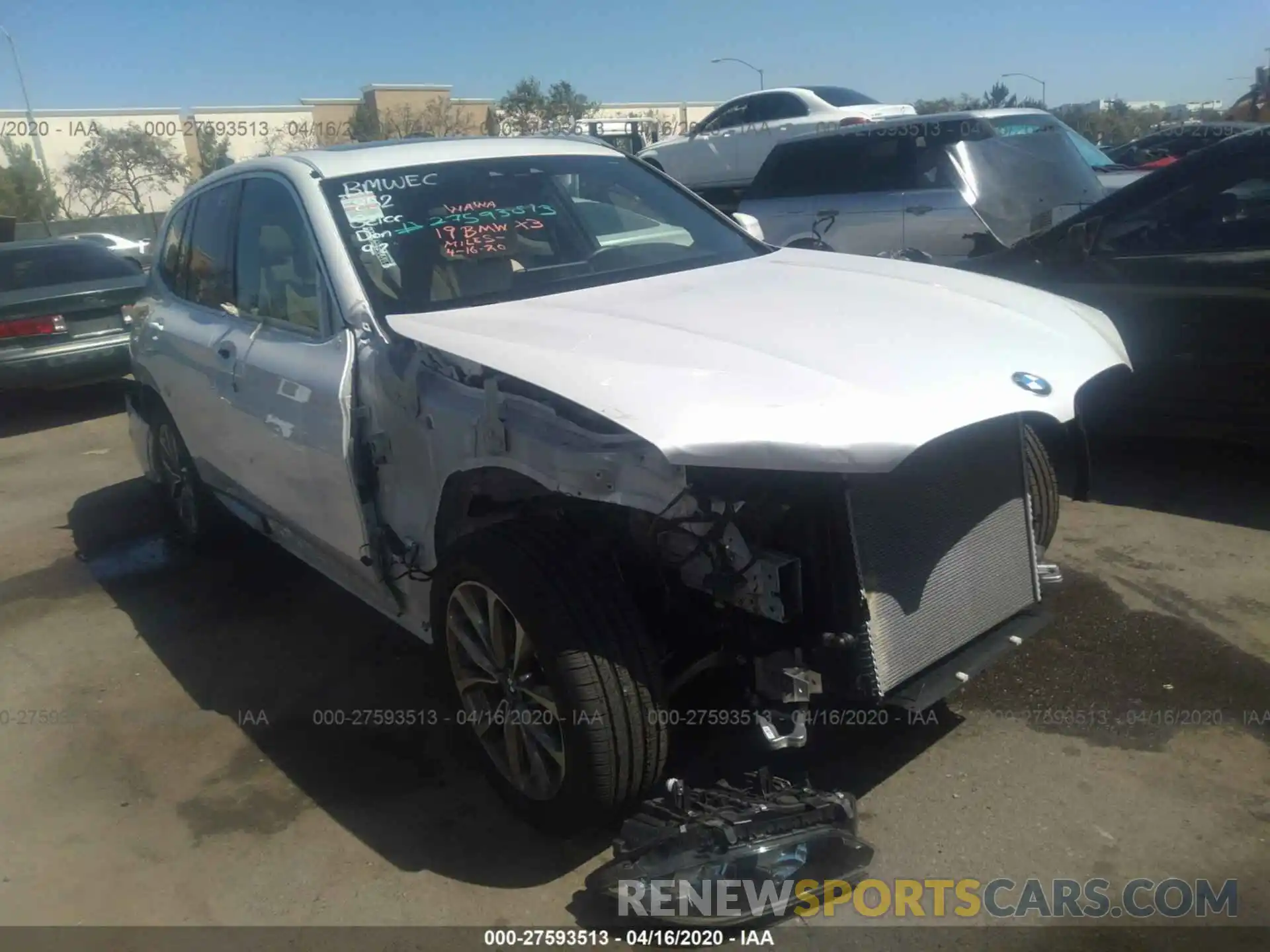 1 Photograph of a damaged car 5UXTR7C52KLR47723 BMW X3 2019