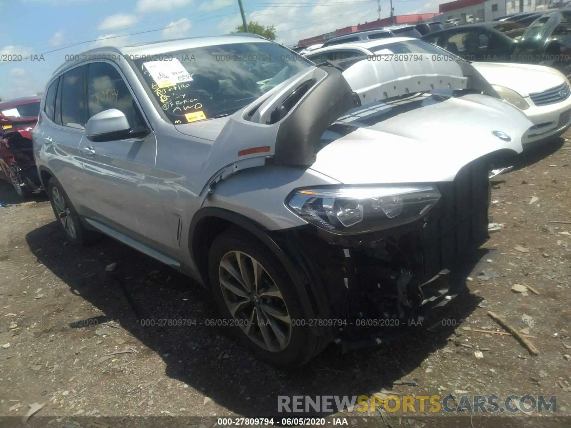 1 Photograph of a damaged car 5UXTR7C52KLR52629 BMW X3 2019