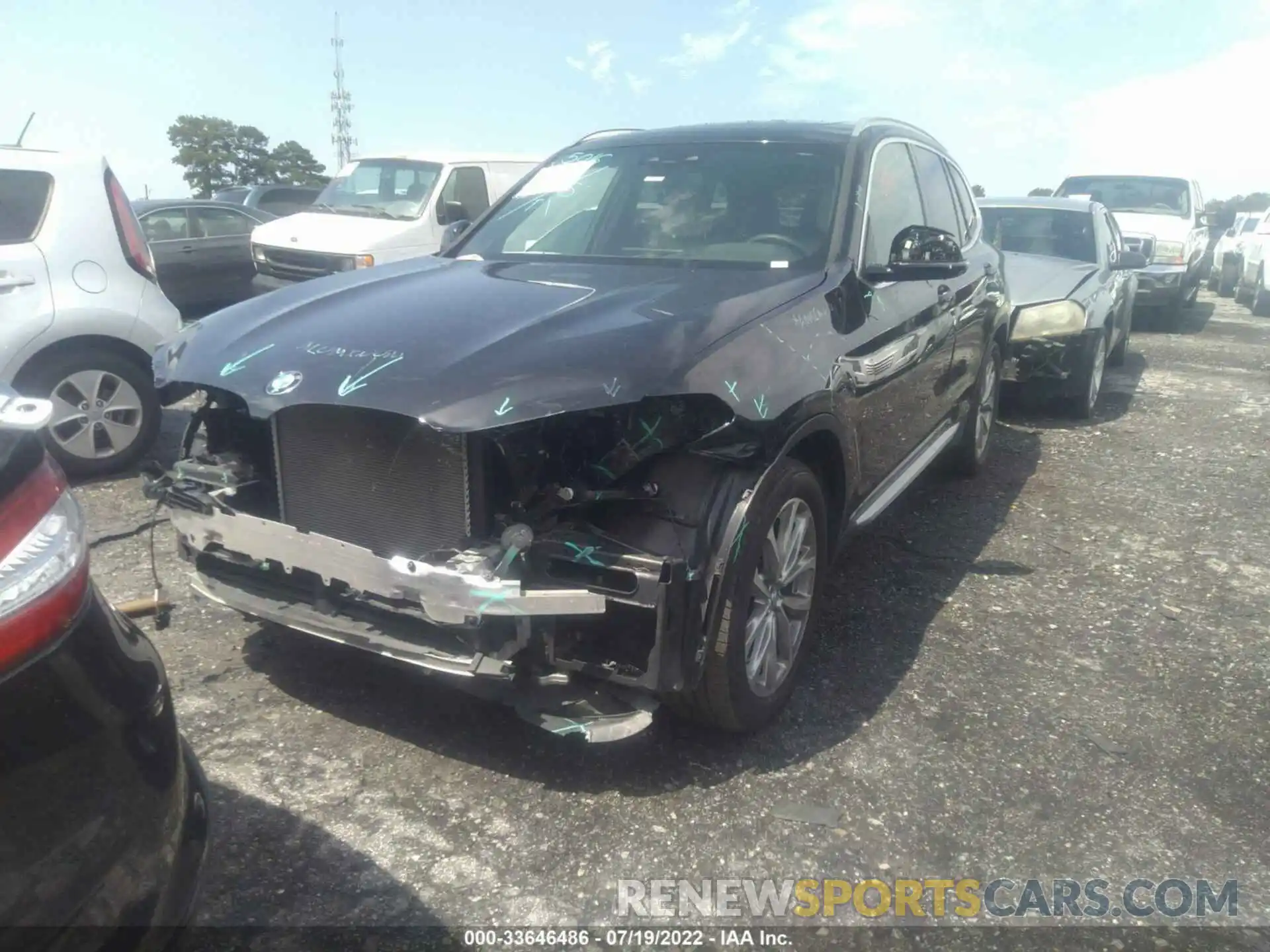 2 Photograph of a damaged car 5UXTR7C54KLE96233 BMW X3 2019