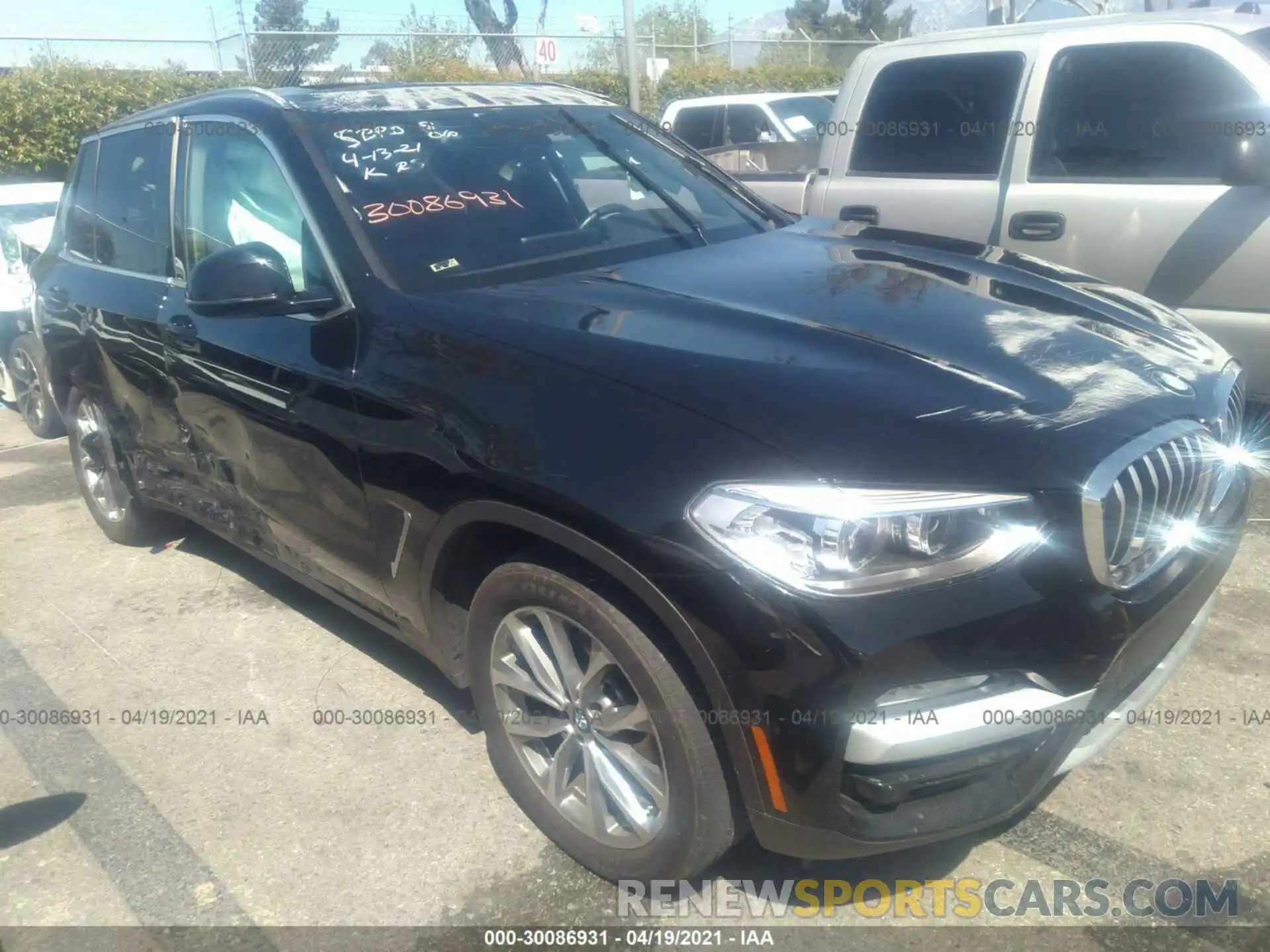 1 Photograph of a damaged car 5UXTR7C54KLE96281 BMW X3 2019