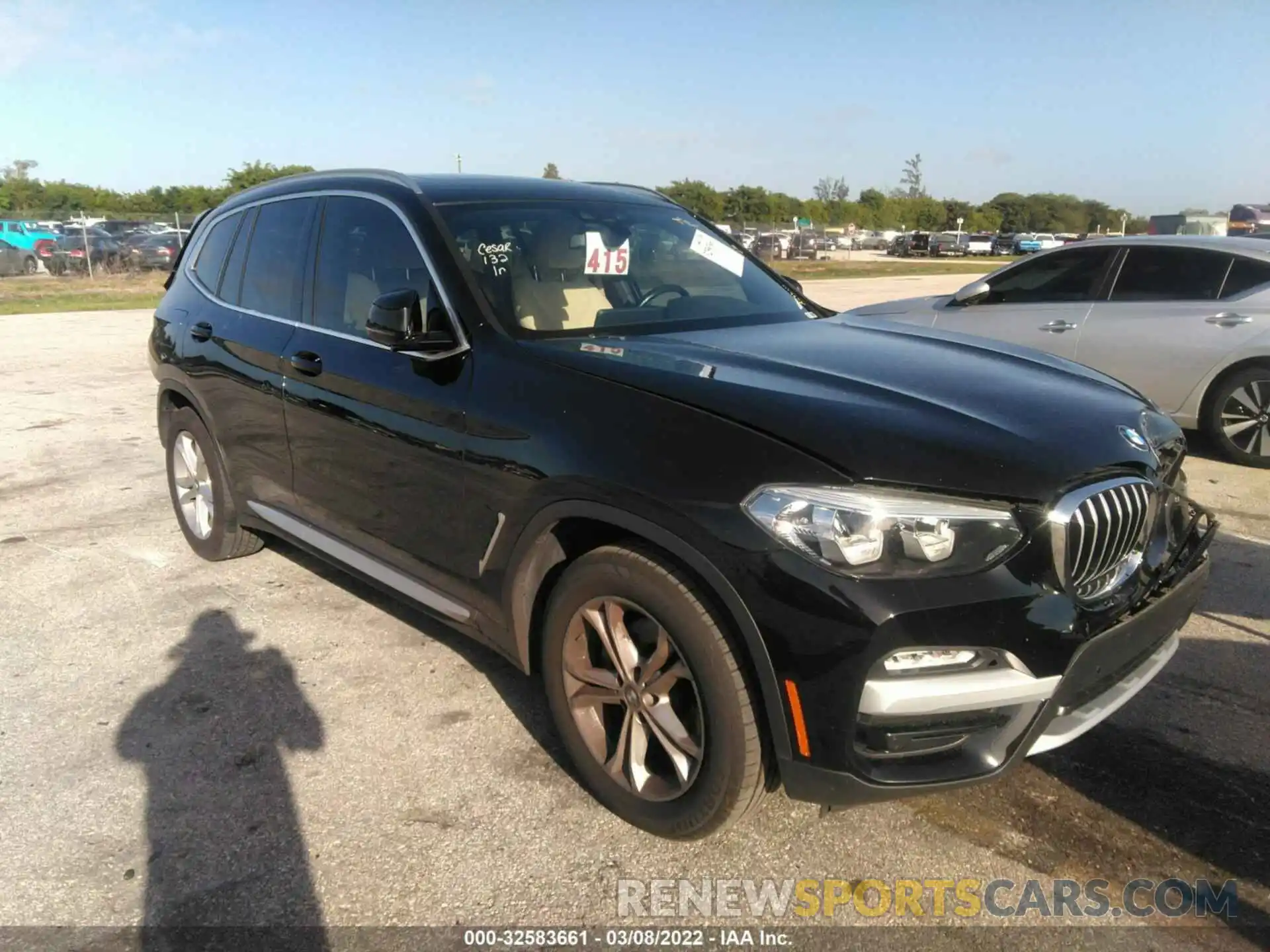 1 Photograph of a damaged car 5UXTR7C55KLF27022 BMW X3 2019