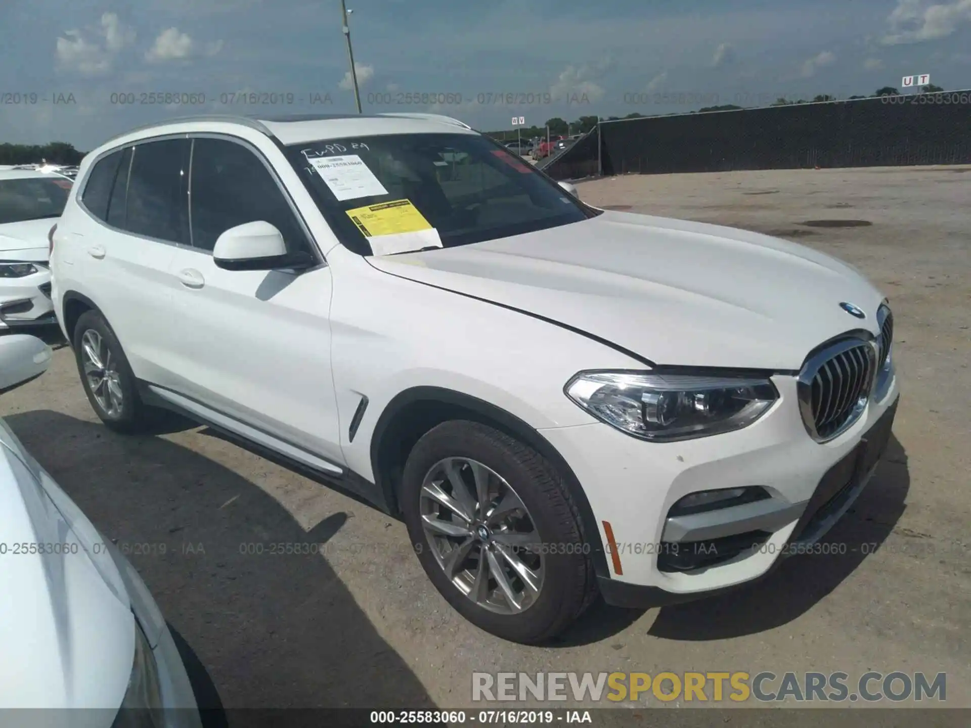 1 Photograph of a damaged car 5UXTR7C56KLF30687 BMW X3 2019