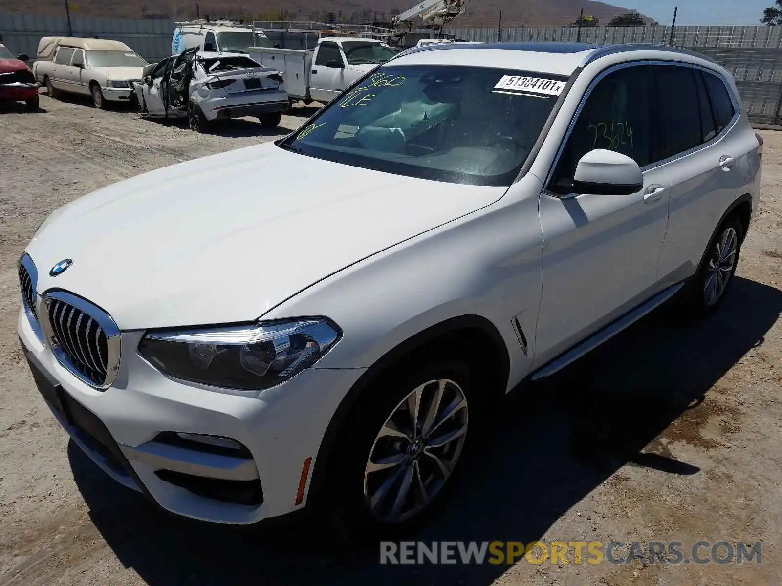 2 Photograph of a damaged car 5UXTR7C58KLF34921 BMW X3 2019