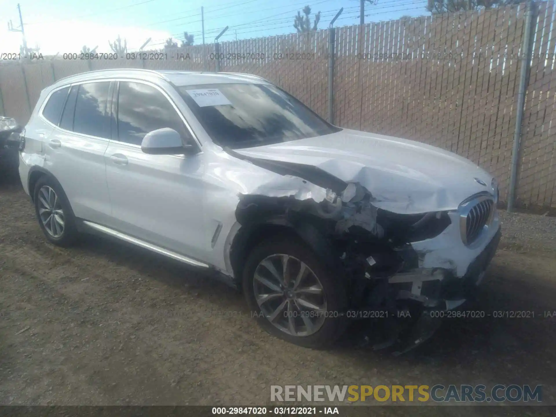 1 Photograph of a damaged car 5UXTR7C59KLE94249 BMW X3 2019