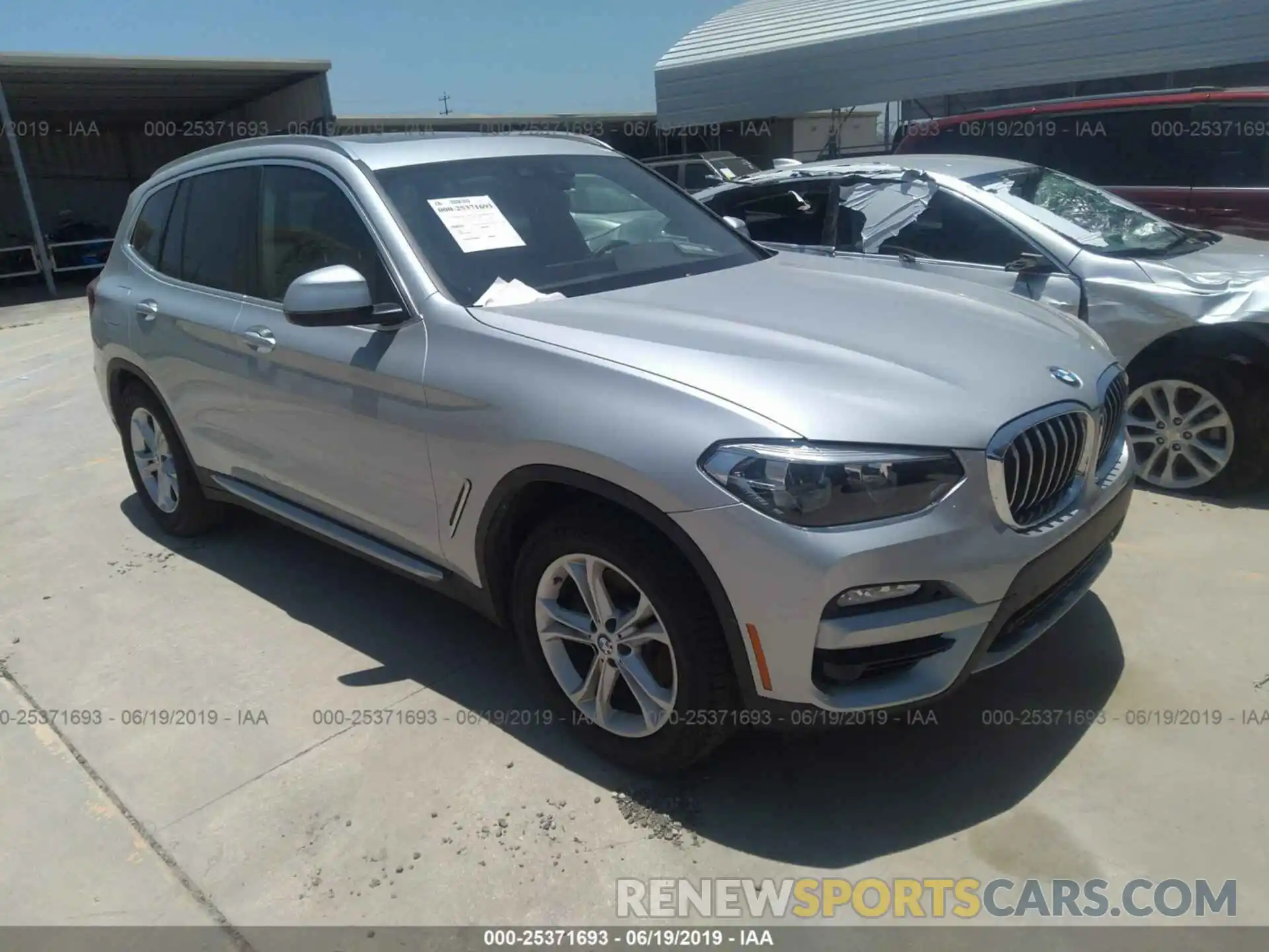 1 Photograph of a damaged car 5UXTR7C5XKLF27291 BMW X3 2019