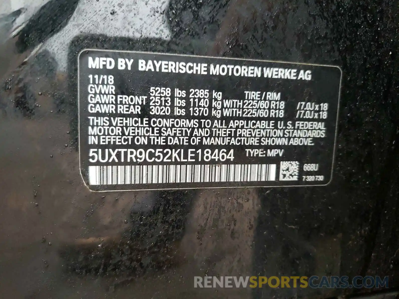 10 Фотография поврежденного автомобиля 5UXTR9C52KLE18464 BMW X3 2019