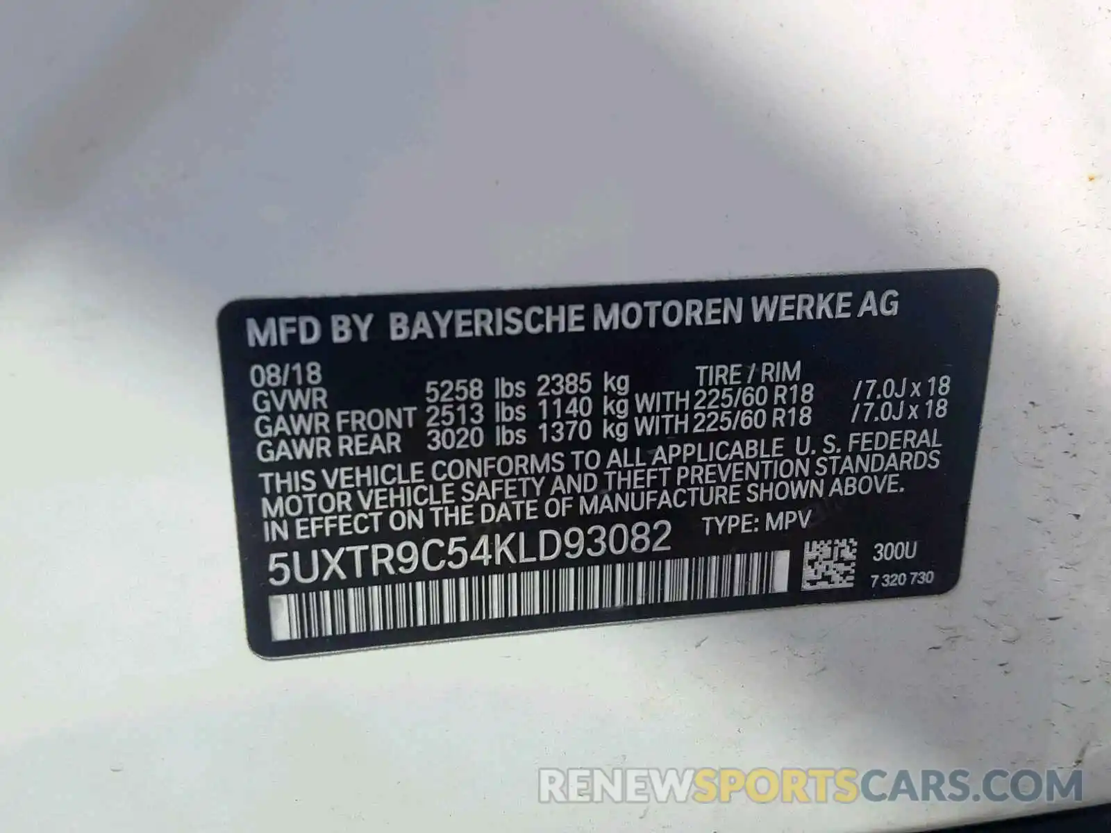 10 Фотография поврежденного автомобиля 5UXTR9C54KLD93082 BMW X3 2019