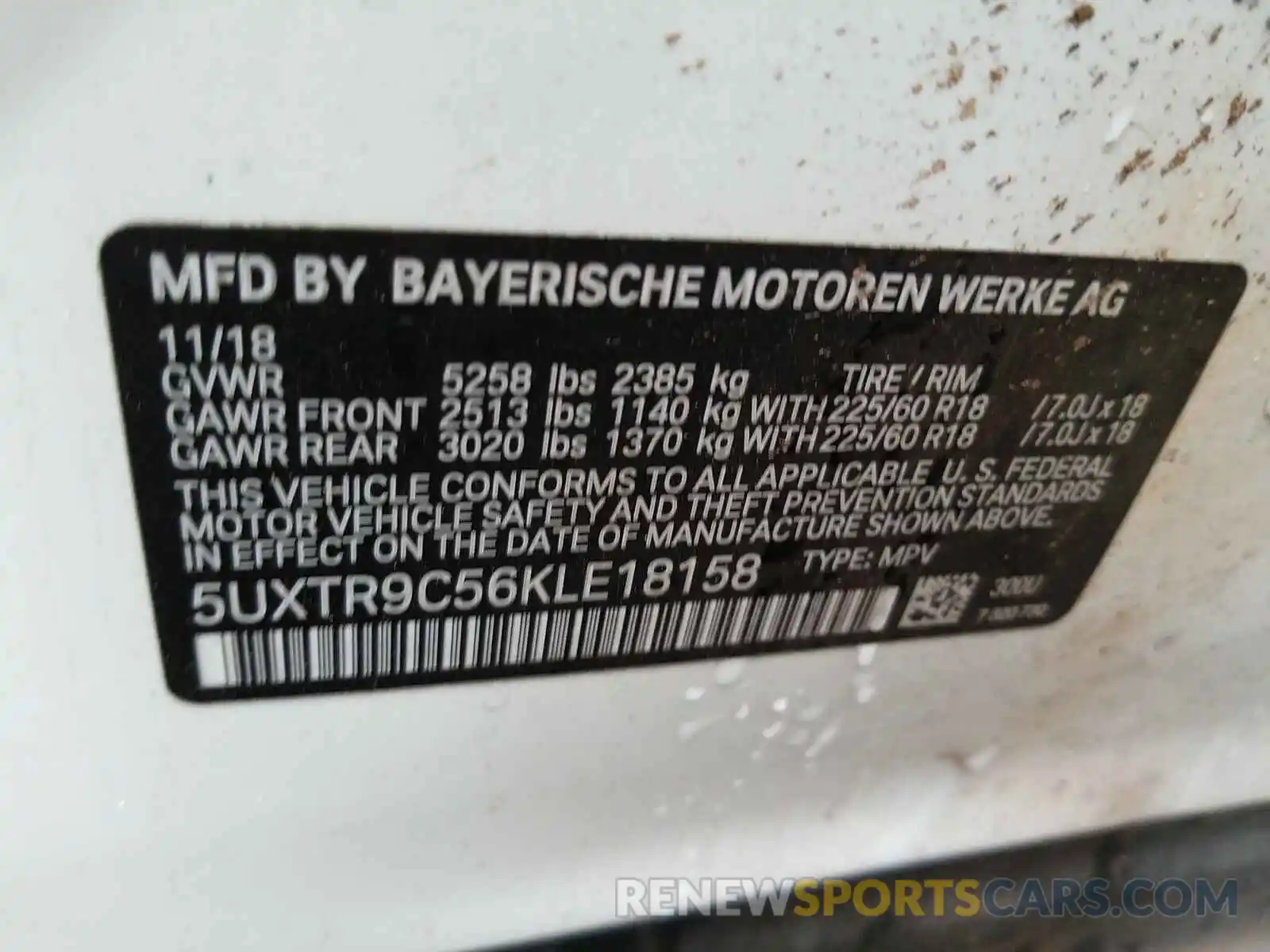10 Фотография поврежденного автомобиля 5UXTR9C56KLE18158 BMW X3 2019