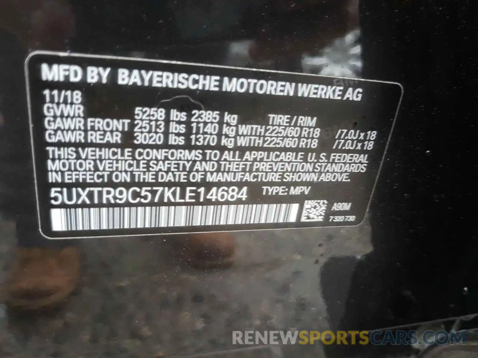 10 Фотография поврежденного автомобиля 5UXTR9C57KLE14684 BMW X3 2019