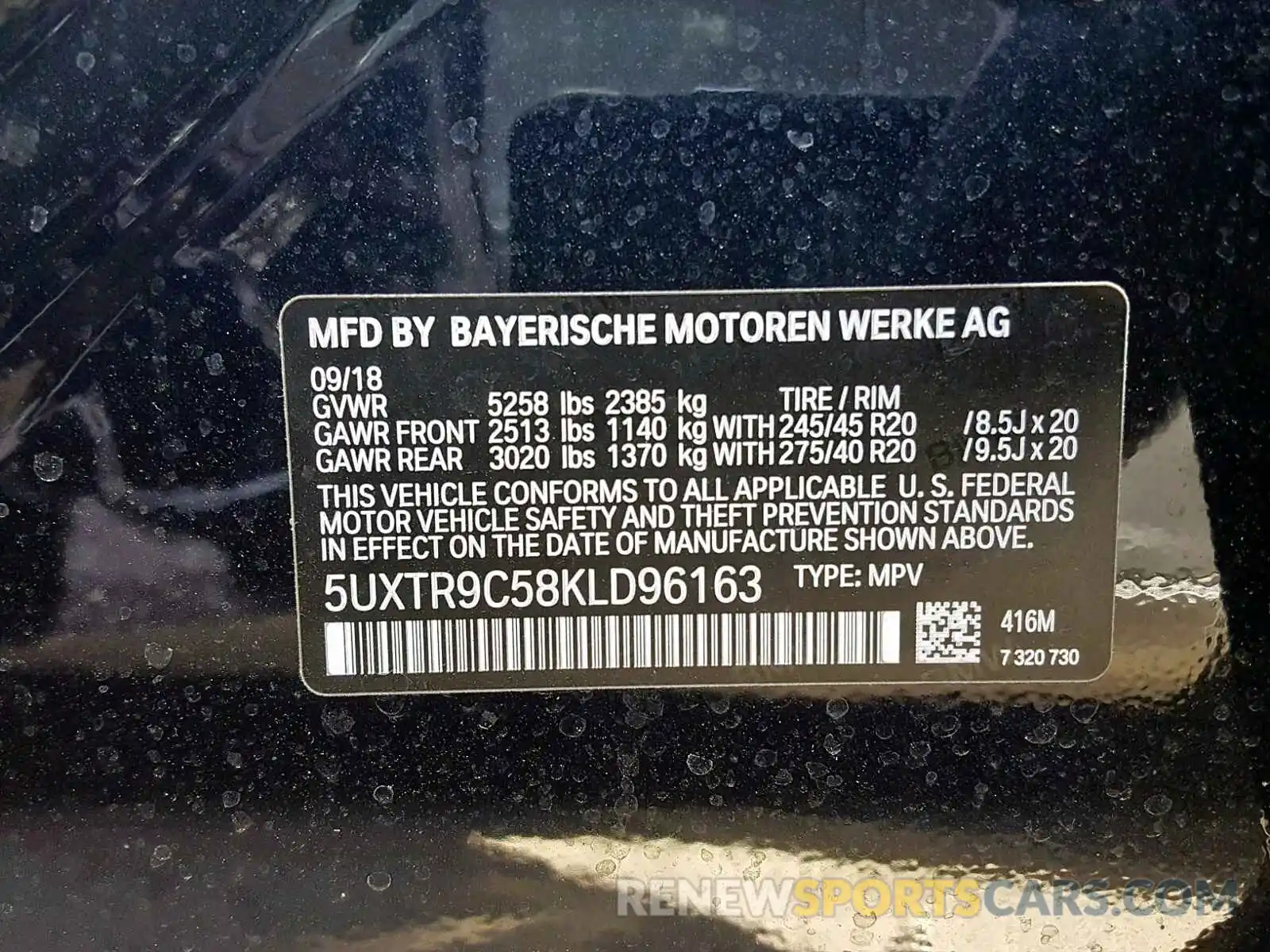 10 Фотография поврежденного автомобиля 5UXTR9C58KLD96163 BMW X3 2019