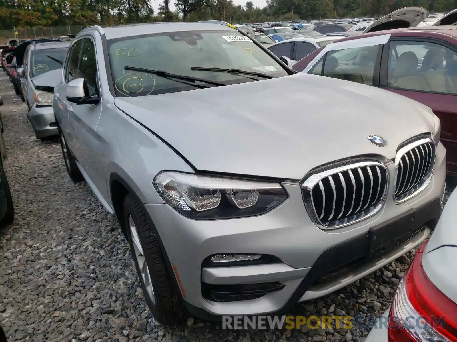 1 Photograph of a damaged car 5UXTR9C58KLE13818 BMW X3 2019