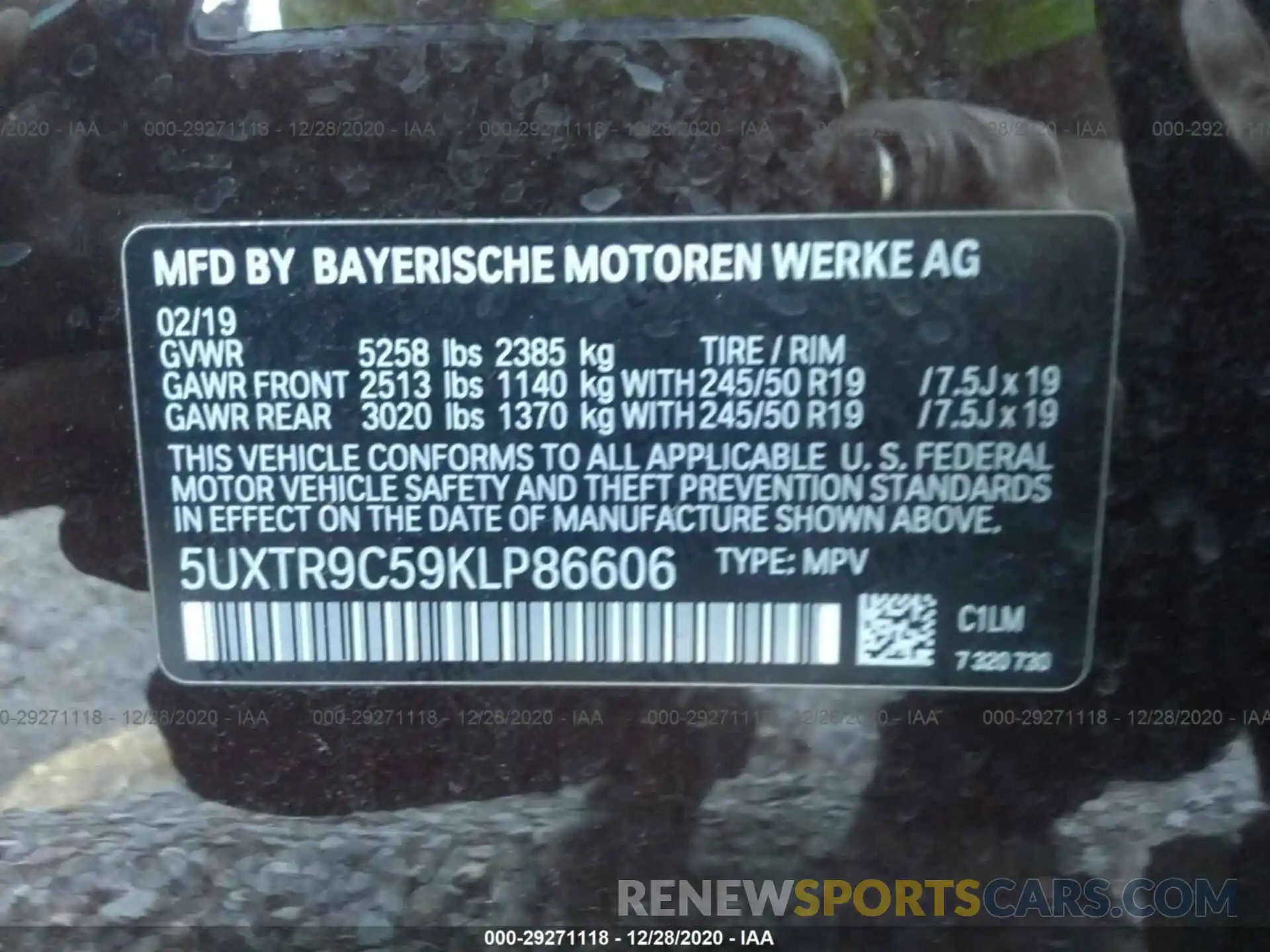 9 Фотография поврежденного автомобиля 5UXTR9C59KLP86606 BMW X3 2019