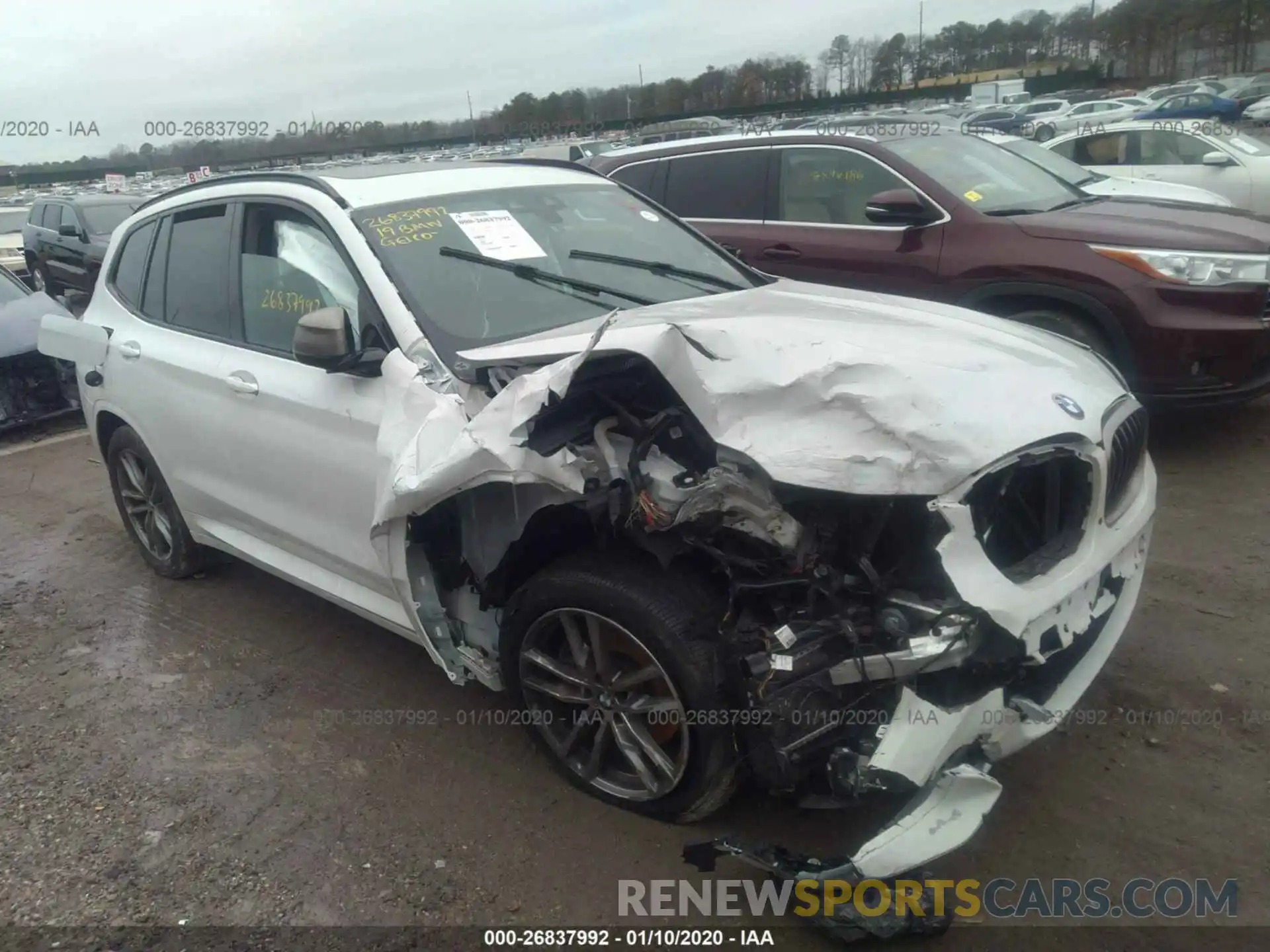 1 Photograph of a damaged car 5UXTS3C55K0Z07389 BMW X3 2019