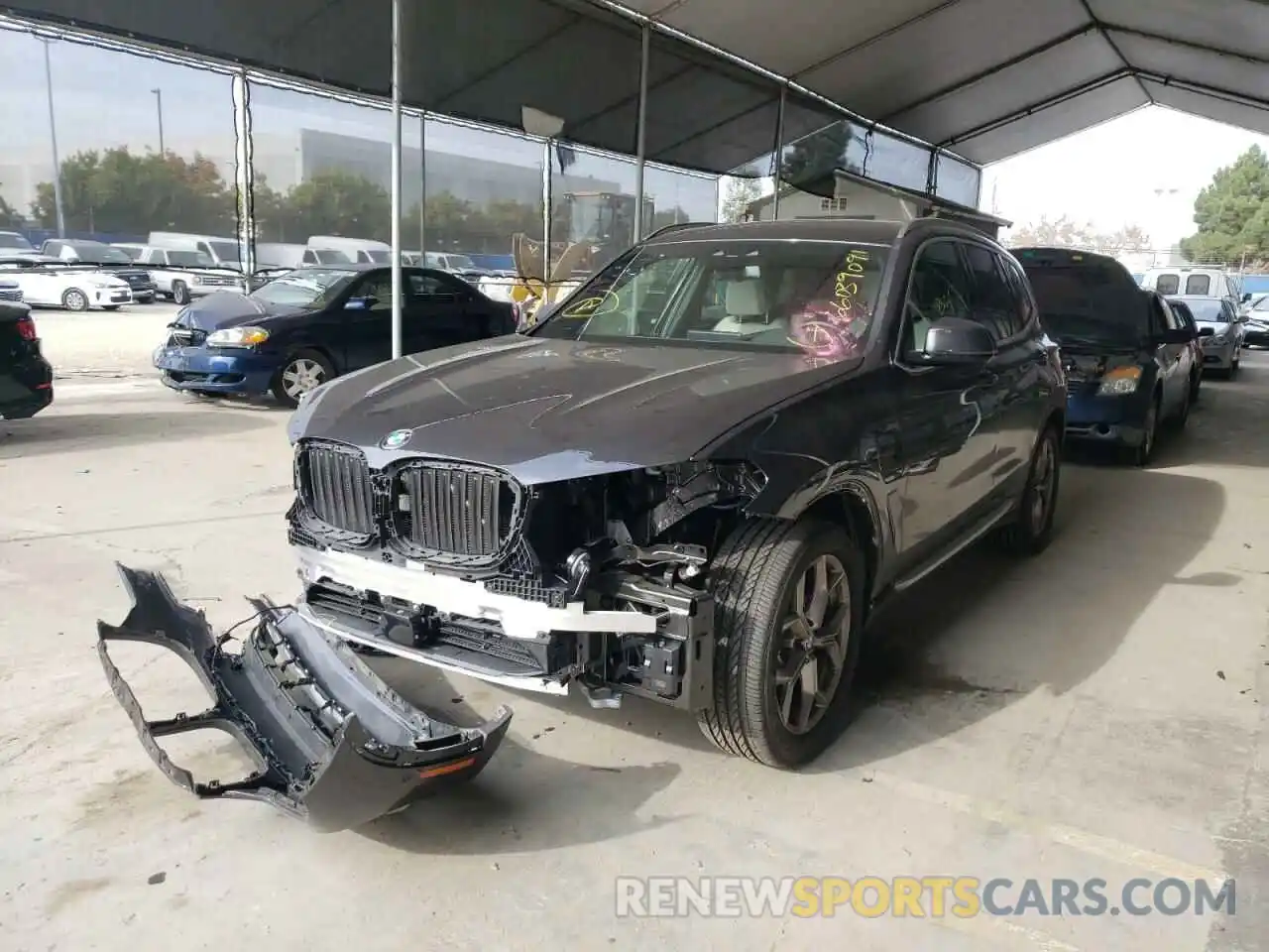 2 Фотография поврежденного автомобиля 5UXTS1C00L9D22356 BMW X3 2020