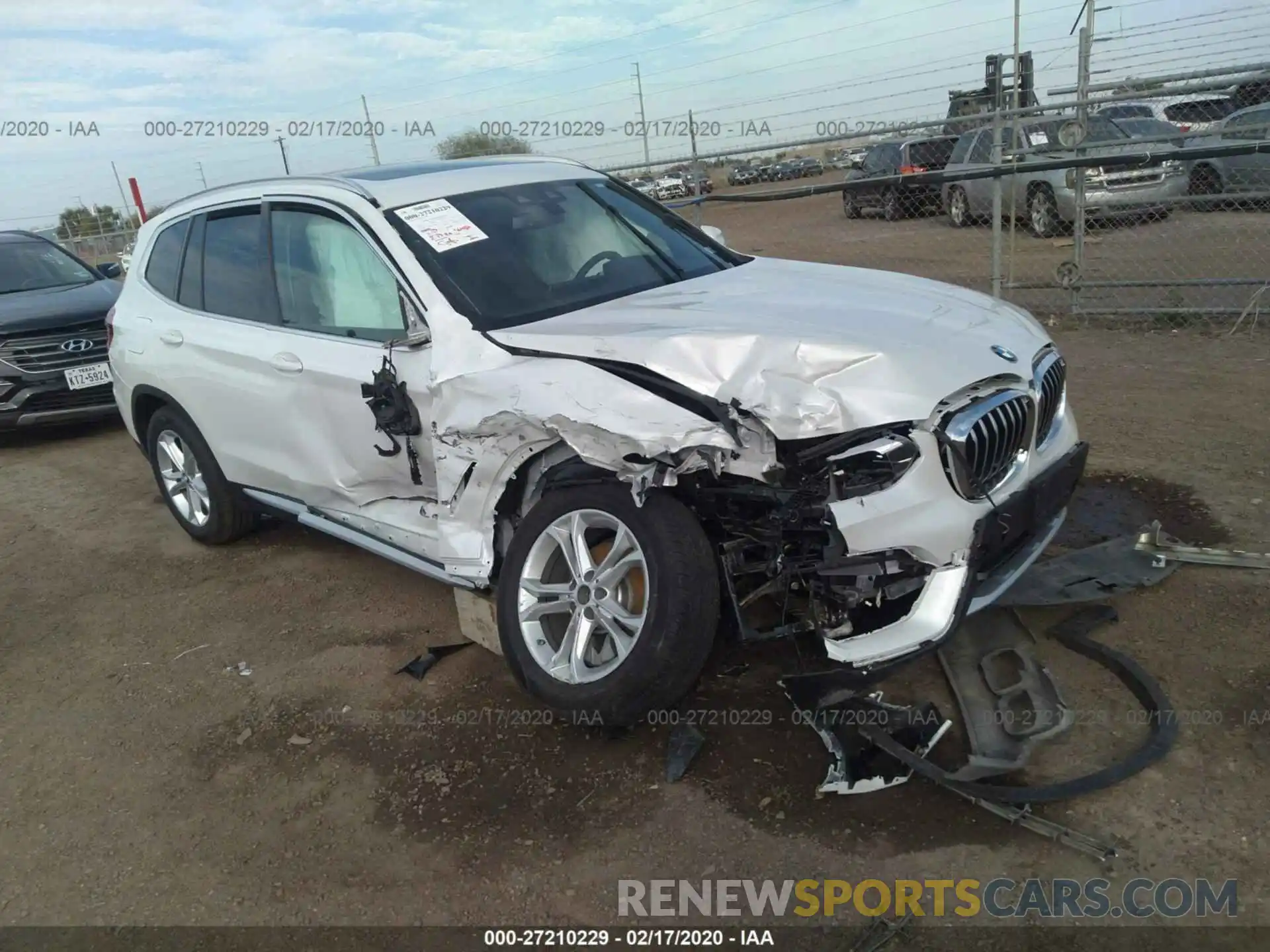 1 Photograph of a damaged car 5UXTY3C03LLE54878 BMW X3 2020