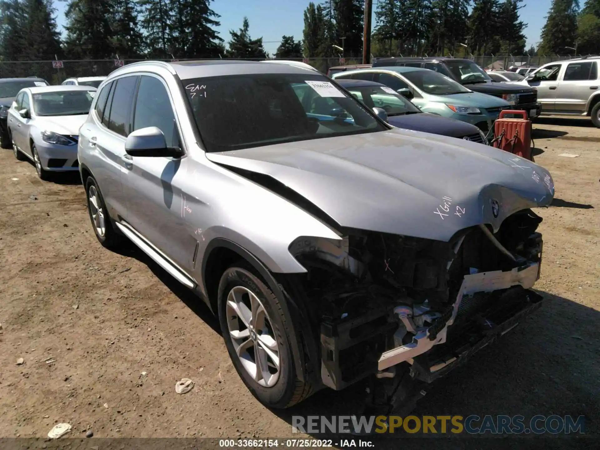 1 Photograph of a damaged car 5UXTY3C06LLU72501 BMW X3 2020