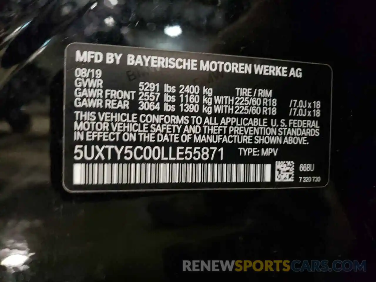 10 Фотография поврежденного автомобиля 5UXTY5C00LLE55871 BMW X3 2020