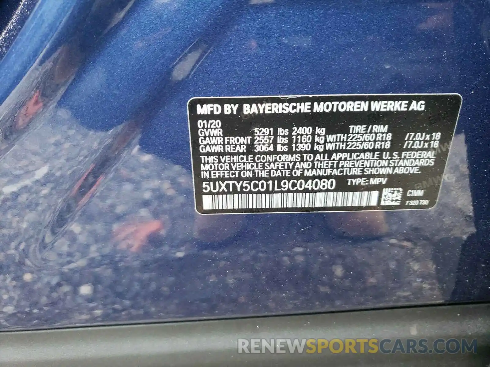 10 Фотография поврежденного автомобиля 5UXTY5C01L9C04080 BMW X3 2020