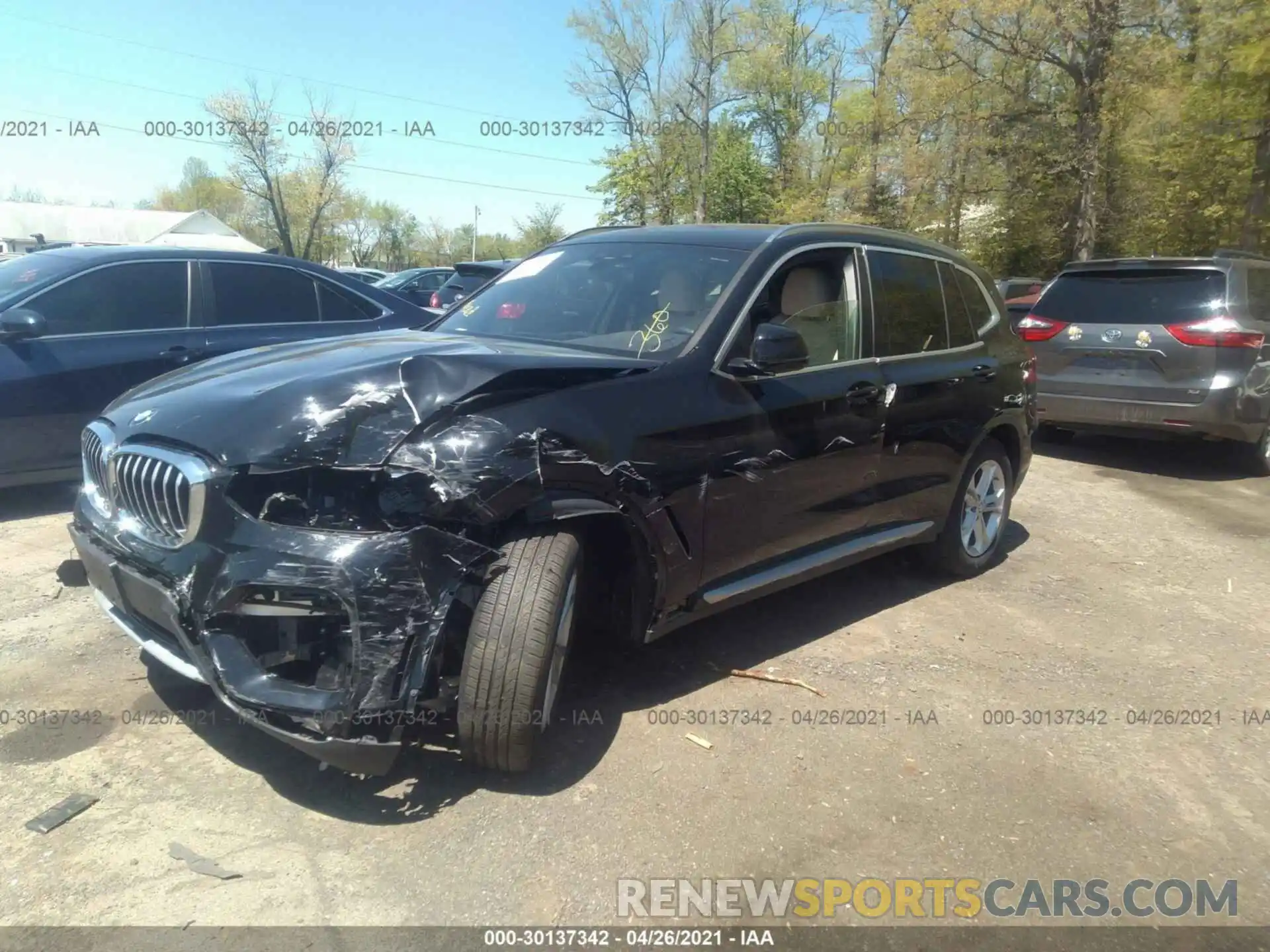 2 Фотография поврежденного автомобиля 5UXTY5C01L9D53153 BMW X3 2020