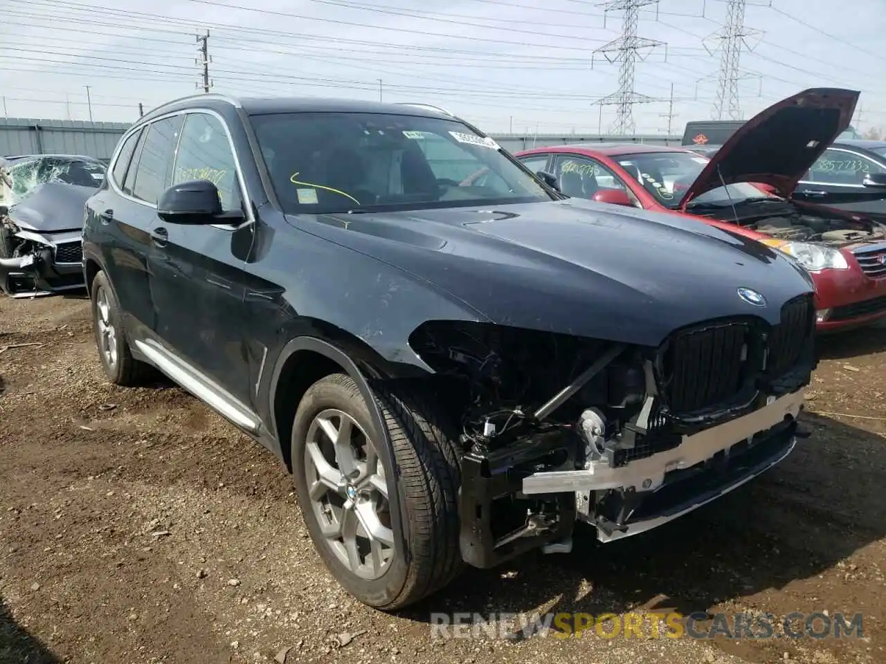 1 Photograph of a damaged car 5UXTY5C04L9D66530 BMW X3 2020