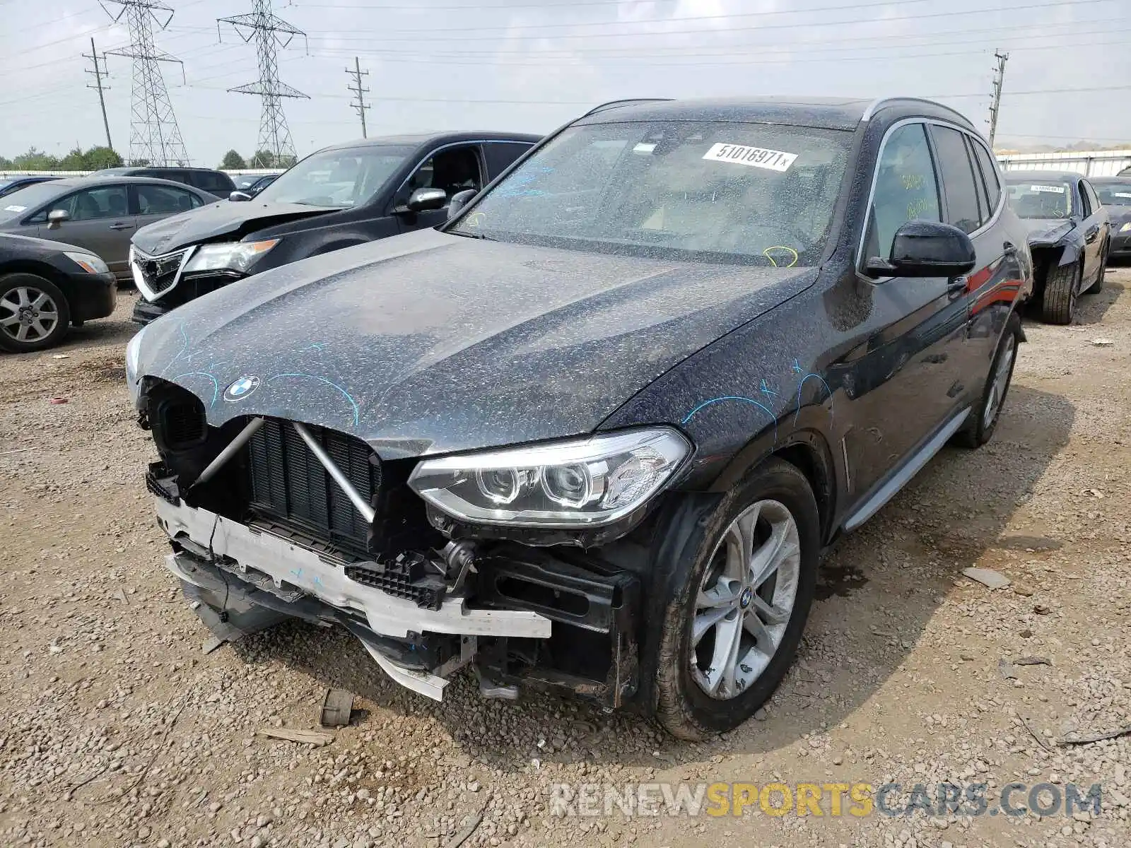 2 Photograph of a damaged car 5UXTY5C07LLE55818 BMW X3 2020