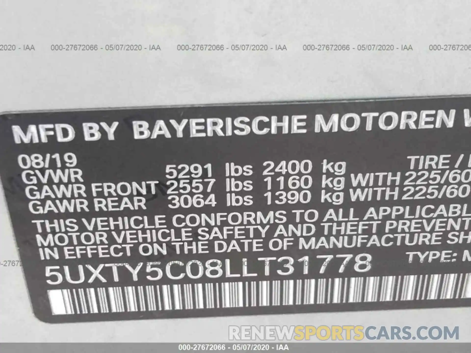 9 Фотография поврежденного автомобиля 5UXTY5C08LLT31778 BMW X3 2020