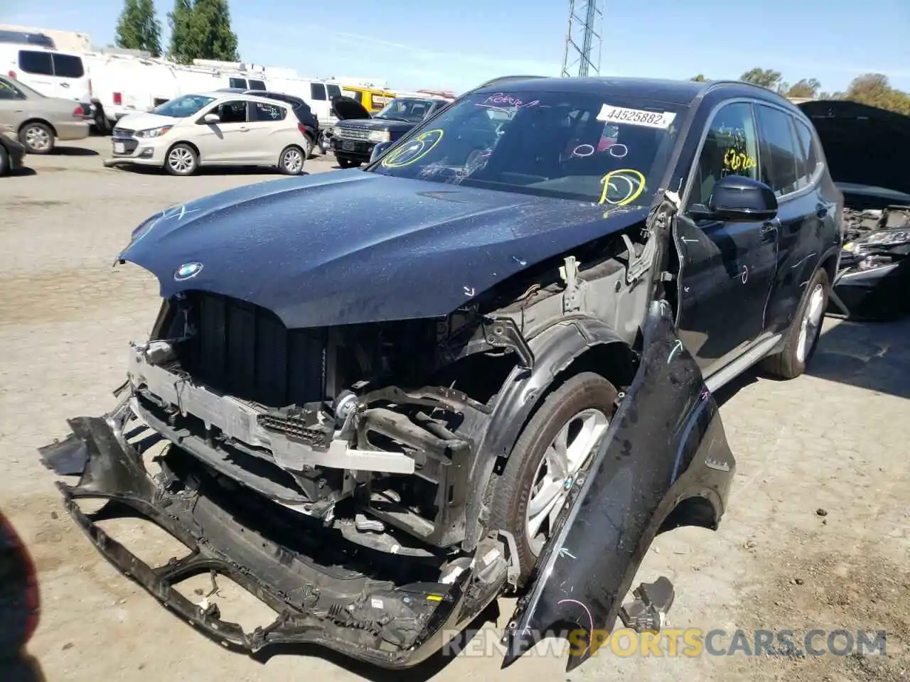 2 Photograph of a damaged car 5UXTY5C09L9B41505 BMW X3 2020