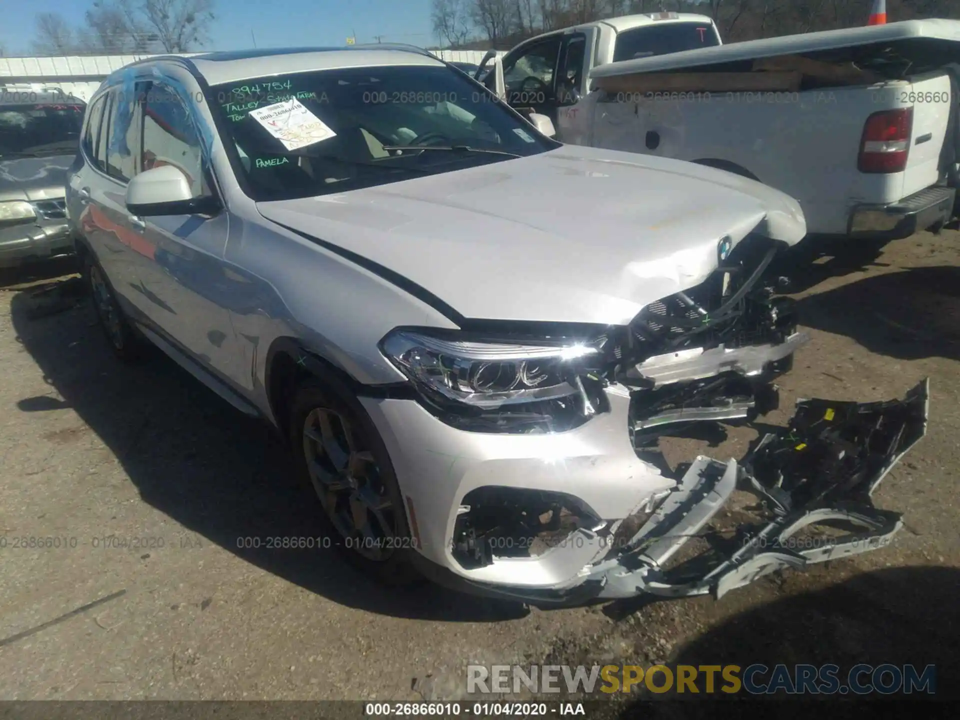 1 Photograph of a damaged car 5UXTY5C0XL9B39195 BMW X3 2020