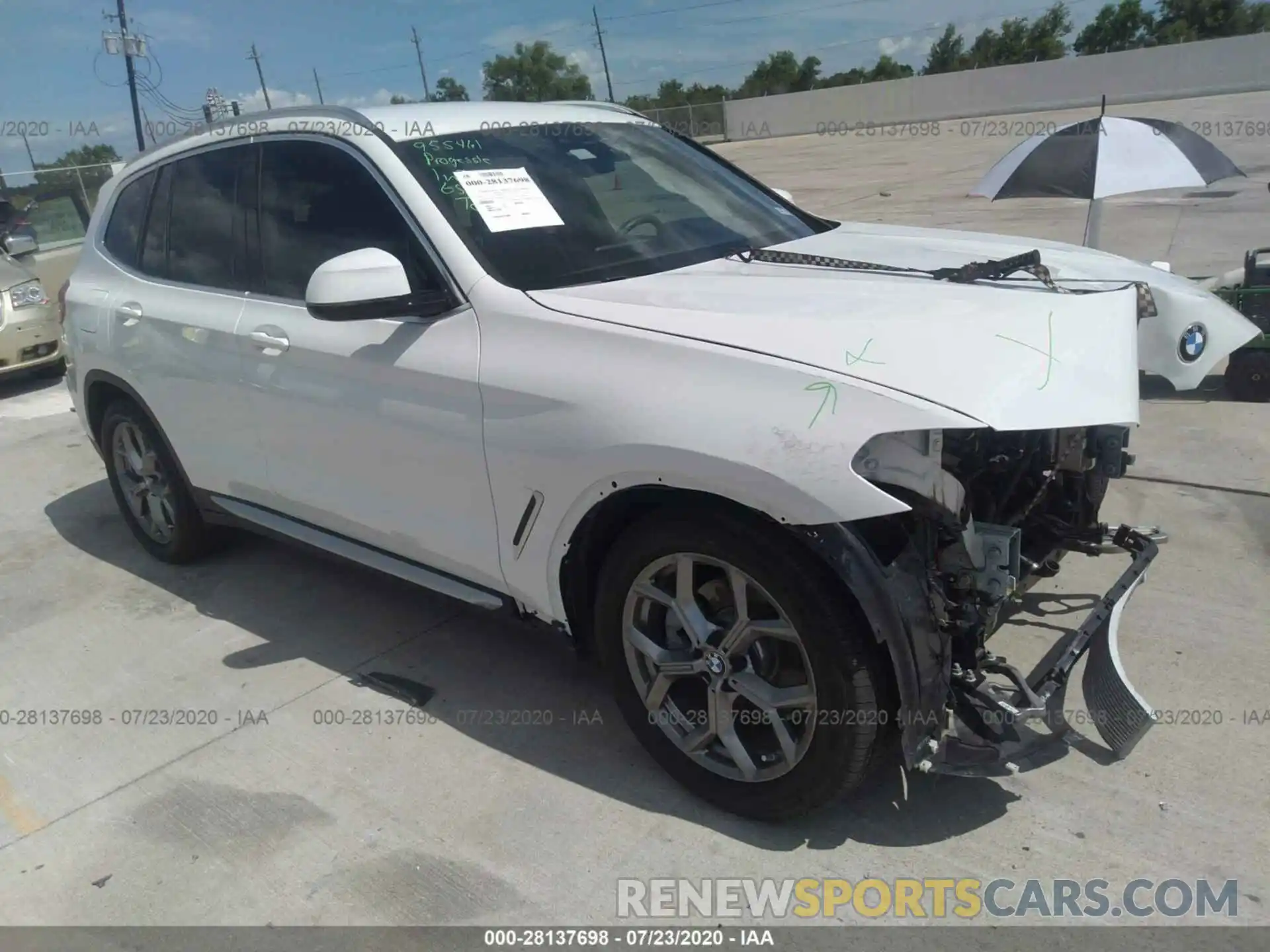 1 Фотография поврежденного автомобиля 5UXTY5C0XL9B39908 BMW X3 2020