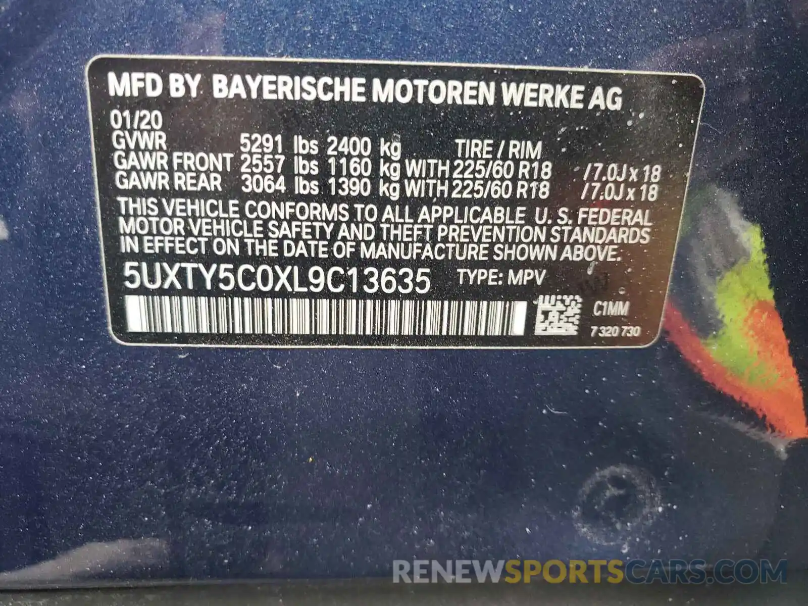 10 Photograph of a damaged car 5UXTY5C0XL9C13635 BMW X3 2020