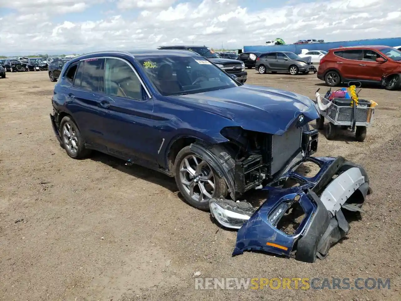 1 Photograph of a damaged car 5UXTY5C0XL9C46036 BMW X3 2020