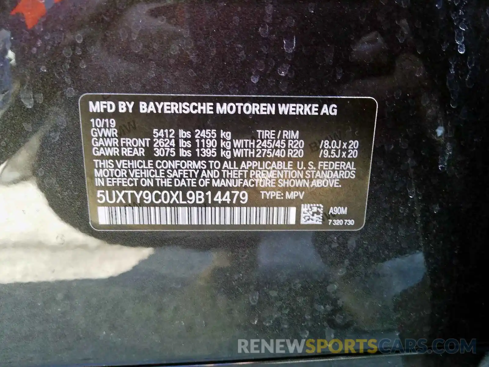 10 Photograph of a damaged car 5UXTY9C0XL9B14479 BMW X3 2020