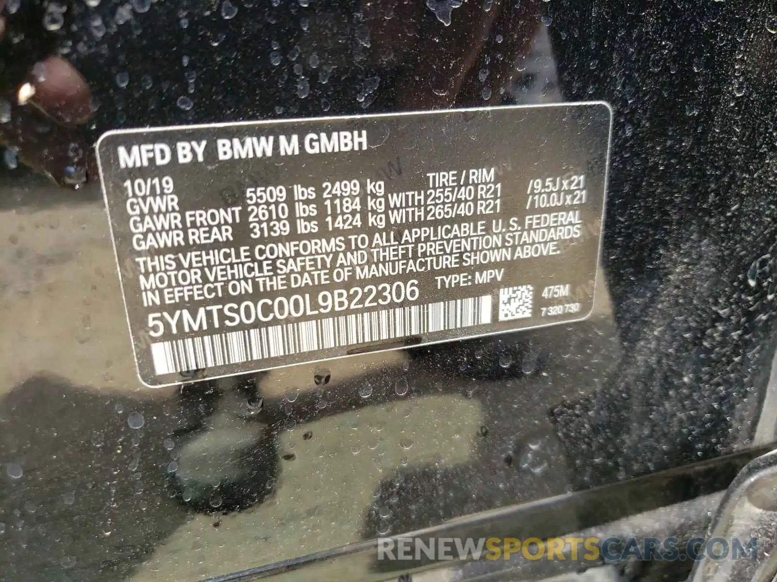 10 Photograph of a damaged car 5YMTS0C00L9B22306 BMW X3 2020