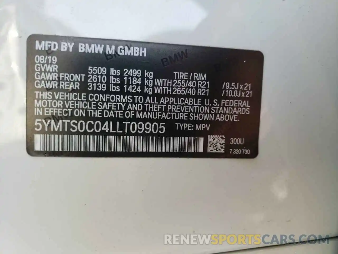 10 Фотография поврежденного автомобиля 5YMTS0C04LLT09905 BMW X3 2020