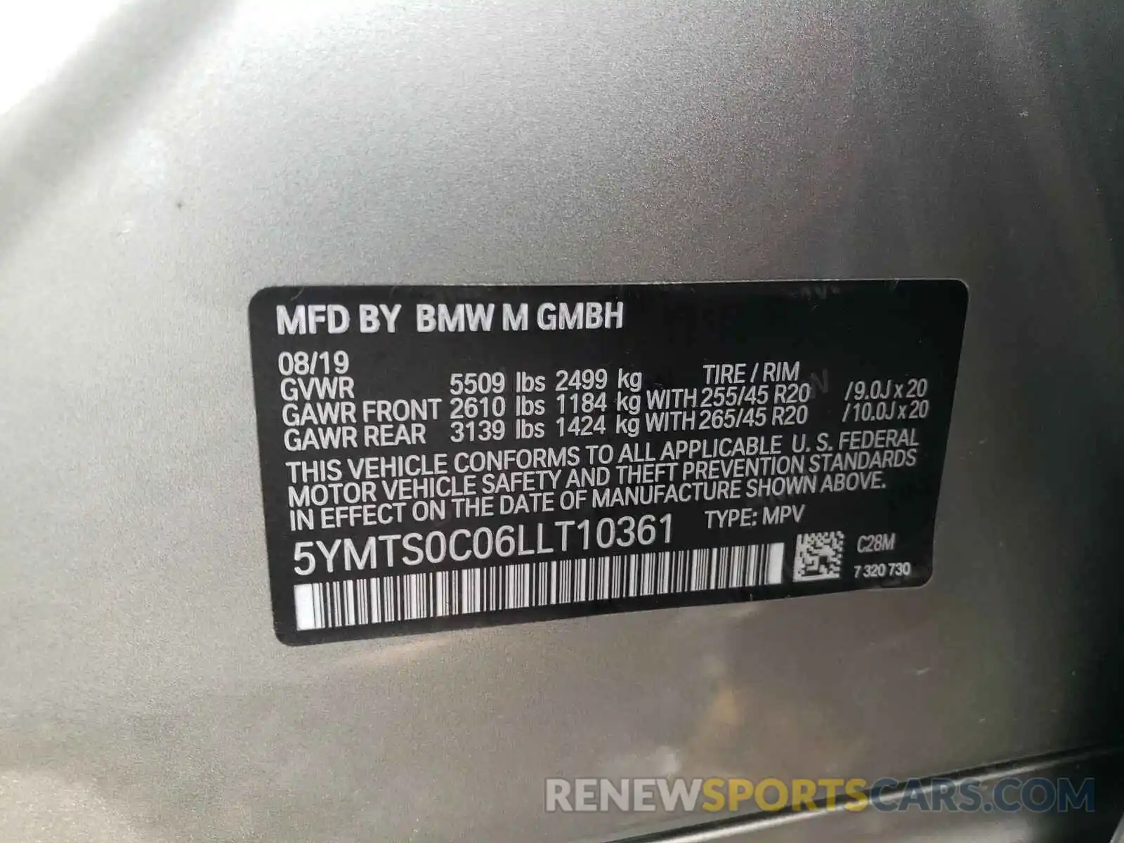 10 Фотография поврежденного автомобиля 5YMTS0C06LLT10361 BMW X3 2020