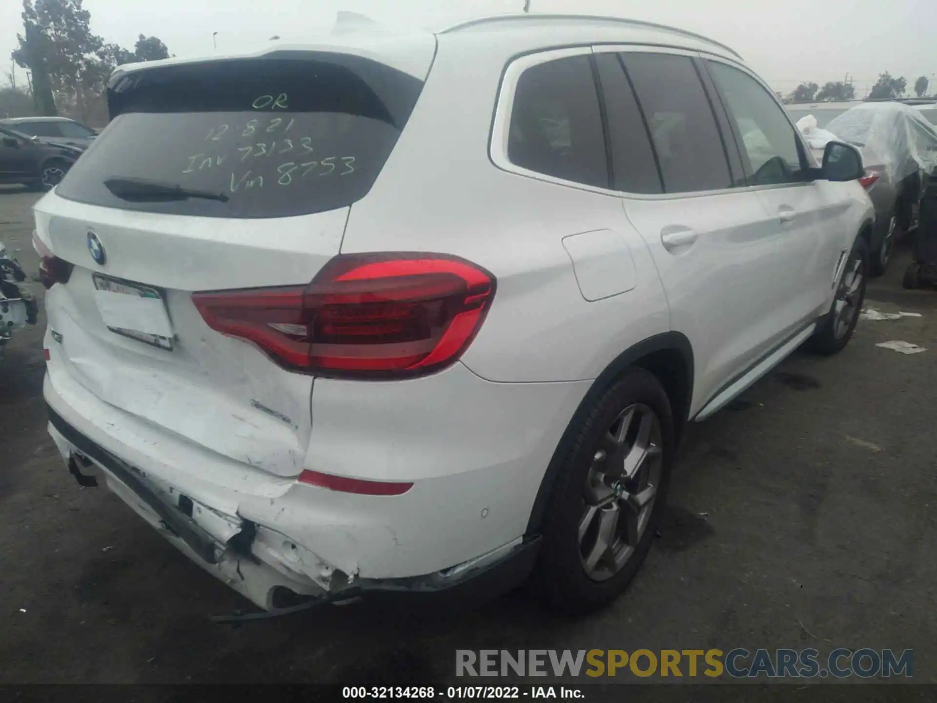 4 Фотография поврежденного автомобиля 5UXTS1C05M9F78753 BMW X3 2021