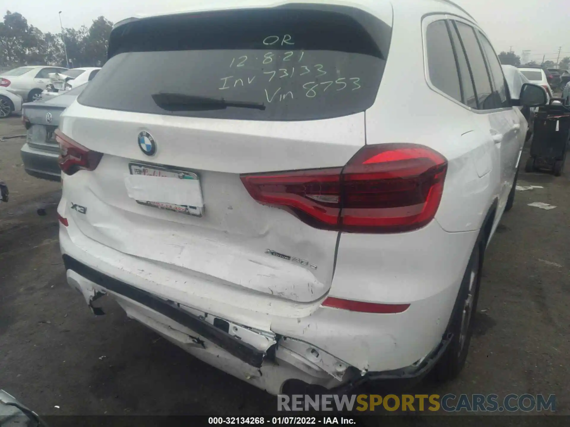 6 Photograph of a damaged car 5UXTS1C05M9F78753 BMW X3 2021