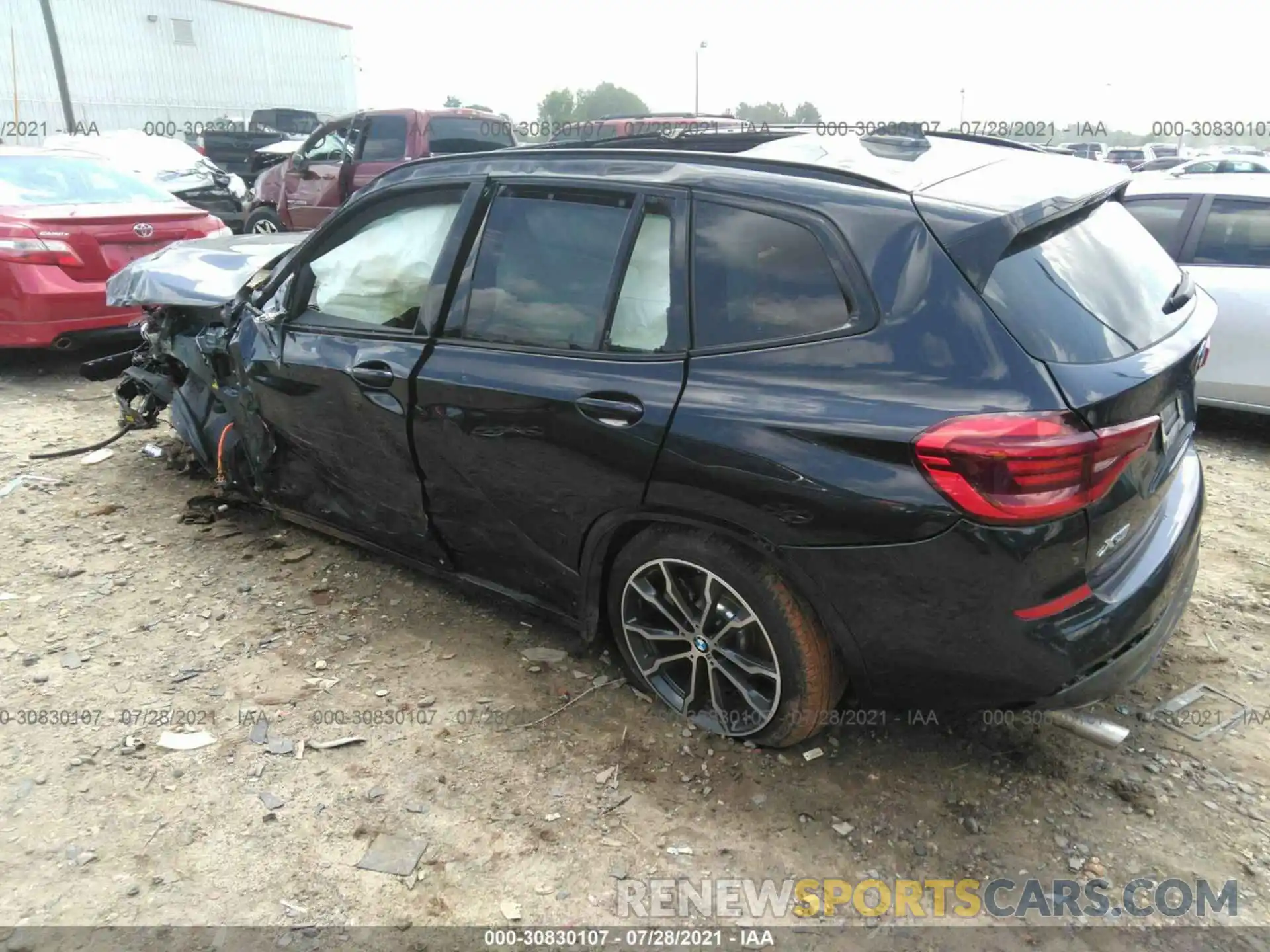 3 Photograph of a damaged car 5UXTS1C07M9E74250 BMW X3 2021