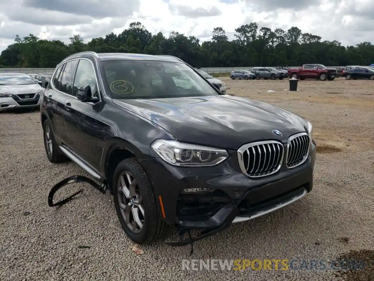 1 Photograph of a damaged car 5UXTY3C00M9E94544 BMW X3 2021